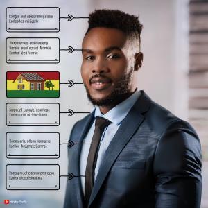 Flowchart depicting the process of becoming a real estate agent in Ghana; Strathium